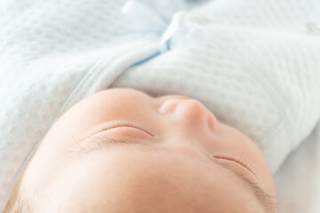 Close-up shot of a baby, newborn infant, 2 months old