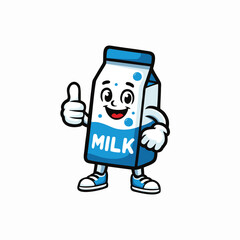 Milk mascot vector design art illustration