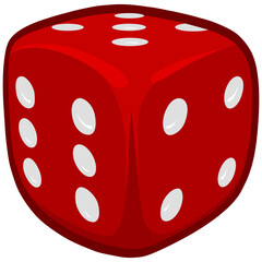 Red Dice Drawing Cartoon Illustration
