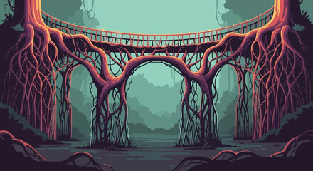 Mystical Root Bridge - A Fusion of Nature and Architecture.