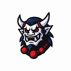 Japanese oni devil vector design art illustration