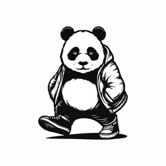 Fashion panda vector design art illustration