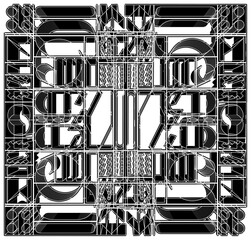 Abstract Geometric Wall Vector. A Wall Made Of Perforated Geometric Figures Isolated On White Background.