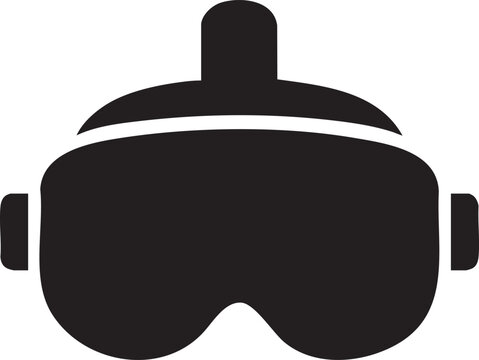 Virtual Reality Gaming Headset and Goggles Silhouettes Vector