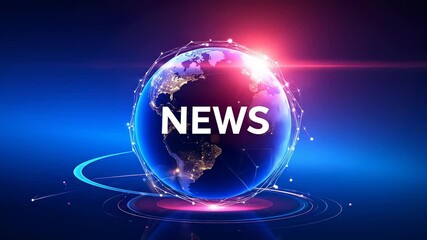 Animated Global News Intro with Futuristic Design and Technology Integration - Powered by Adobe