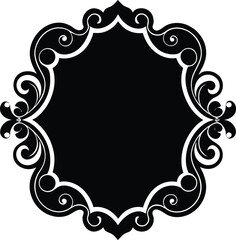ornate gold scroll border frame silhouette templat.eps