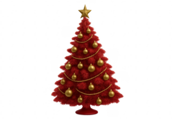 Christmas tree decorated with golden ornaments and star