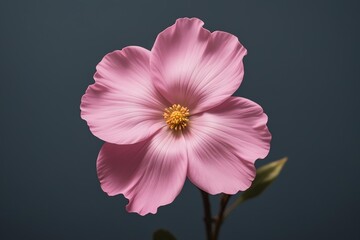 Fototapeta premium Realistic close-up of a pink double-petaled flower with warm tones, dark near-black background, layered petals, subtle texture tweaks, 70% similar to original