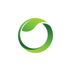 Combining the concept of a circle or the letter O and a leaf