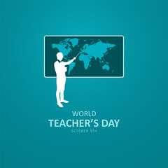 World Happy Teacher's day education concept illustration background