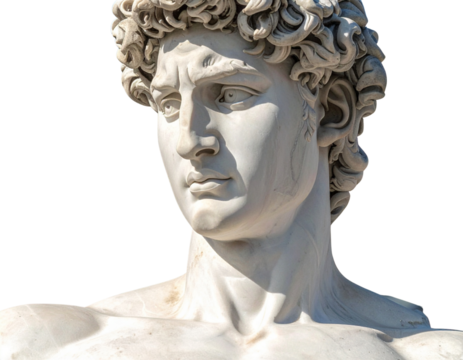 Classical Marble Statue of a Man – Ancient Sculpture PNG - Powered by Adobe