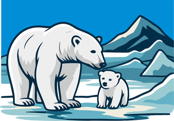 Polar bears vector.eps