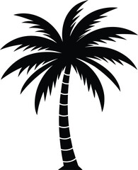 summer tropical coconut palm tree symbol  silhouet.eps