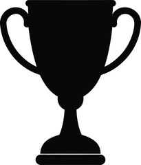trophy cup with handles black silhouette vector il.eps