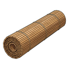 Vector Illustration of Wooden Log in Realistic Style with Natural Brown Colors for Rustic Design