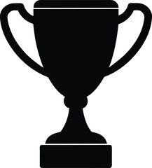 trophy reward with handles black silhouette vector.eps