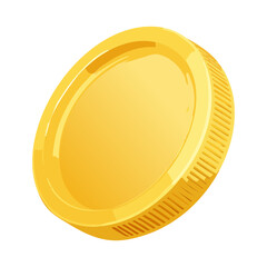 gold coin isolated vector object