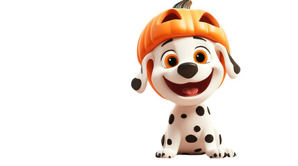 Dog and Halloween Pumpkin transparent background