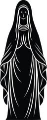 virgin mary black silhouette vector illustration o.eps