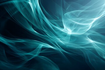 Obraz premium Abstract Teal Smoke: Ethereal Spirals and Wisps Creating a Translucent, Mystical, and Captivating Ambiance.