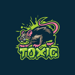 Toxic mascot logo design vector. Angry rats toxic illustration.