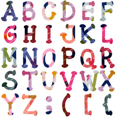 Colorful Artistic Alphabet Uppercase Letter Set – Creative Decorative Font Design