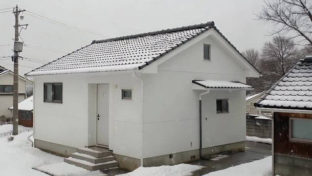Modern Snowy White Townhouse Dwellings