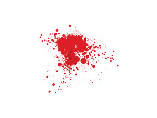 Vector blood splatter isolated on clean white background with realistic dripping texture, horror element for crime scene, Halloween or grunge graphic design