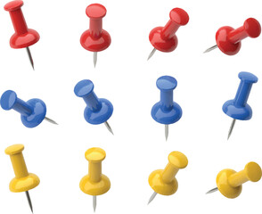 blue push pins