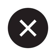 Obraz premium White X Mark Inside a Black Circle