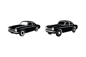 Obraz premium classic car silhouette vector illustration