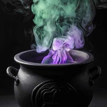 Colorful Smoke from a Witch's Cauldron - Magical 4K Background. Perfect as a background for fantasy, magic, or Halloween-themed projects.