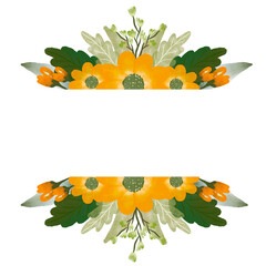 decorative flower border illustration for invitations and cards