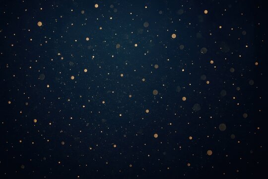Midnight navy background with shimmering gold dust and dreamy bokeh constellations a luxurious abstract sparkle texture for branding invitations and event design