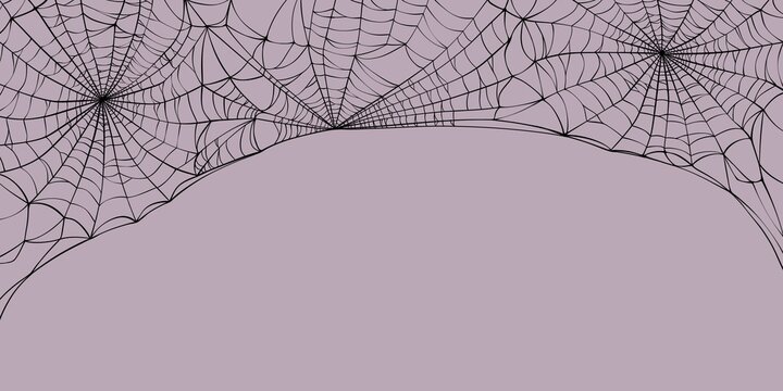 Illustration of a spider web on a gray-purple background — a mystical design.