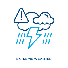 Extreme Weather Icon Outline Color Style. Vector Illustration For Graphic Design