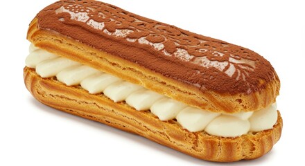 Creamy pastry dessert isolated