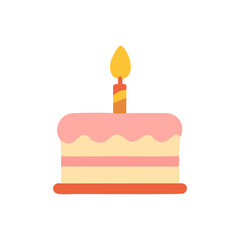 simple birthday cake with one candle