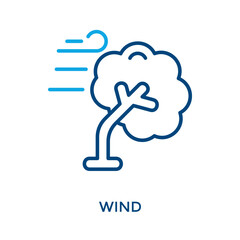 Wind Icon Outline Color Style. Vector Illustration For Graphic Design