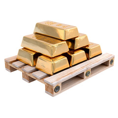 Gold bars on wooden pallet wealth luxury finance