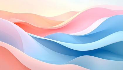 Flowing pastel lines in blue, pink, peach, and lavender intertwine across a light background—symbolizing serenity, movement, and abstract creativity in a soft, calming visual composition.