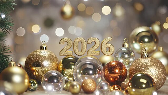 Festive Holiday Greeting Message in the German Language for Christmas and the Upcoming New Year with the Numerals 2026