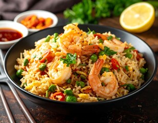 Shrimp fried rice dish