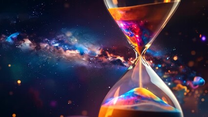 Galactic Timekeeper: Vibrant Sands of the Universe Measuring Infinite Moments