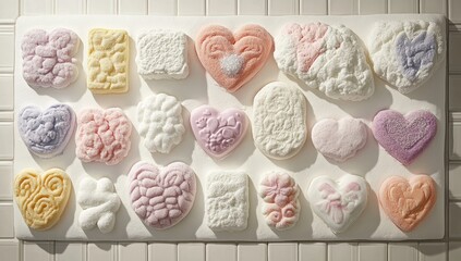 Assorted colorful, sculpted, sweet treats