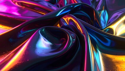 Glossy Latex Folds Reflecting Colored Light – Photorealistic Texture