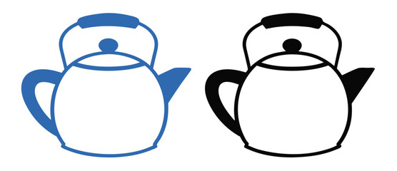 teapot glyph outline icon with white background vector stock illustration 
