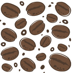 coffee beans seamless background