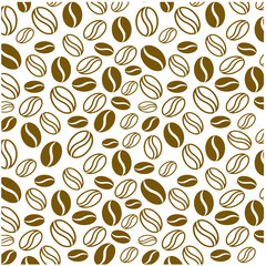 vector coffee bean seamless pattern