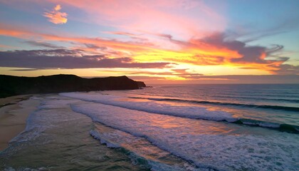Fototapeta premium Stunning sunset over a beach (1)
